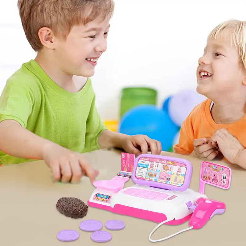 Supermarket Cash Register Pretend Play Educational Toys Preschool Learning Toy Cash Registers Fine Motor Toys xmas gifts For Kid