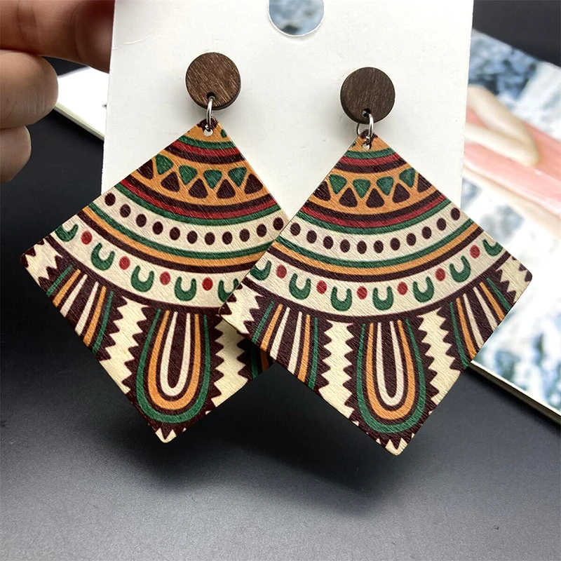 Boho|Wood|Earrings|Laser cut|Walnut|Earrings – Trumm & Co LLC