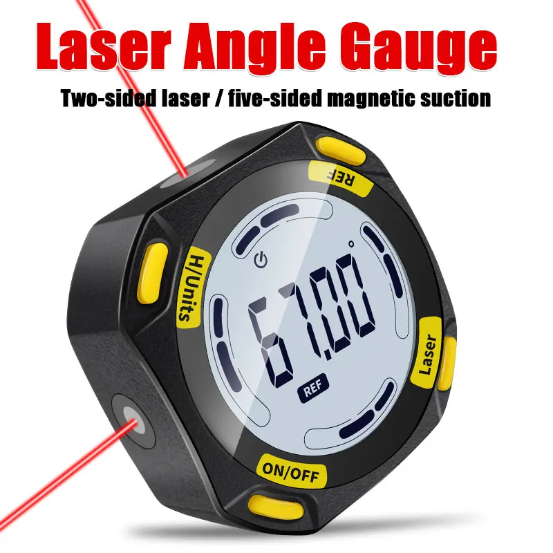 

Laser Digital Protractor Inclinometer Laser Level Ruler USB Chargable Inclinometer Magnetic Base Goniometer Magnet Tilt Tools