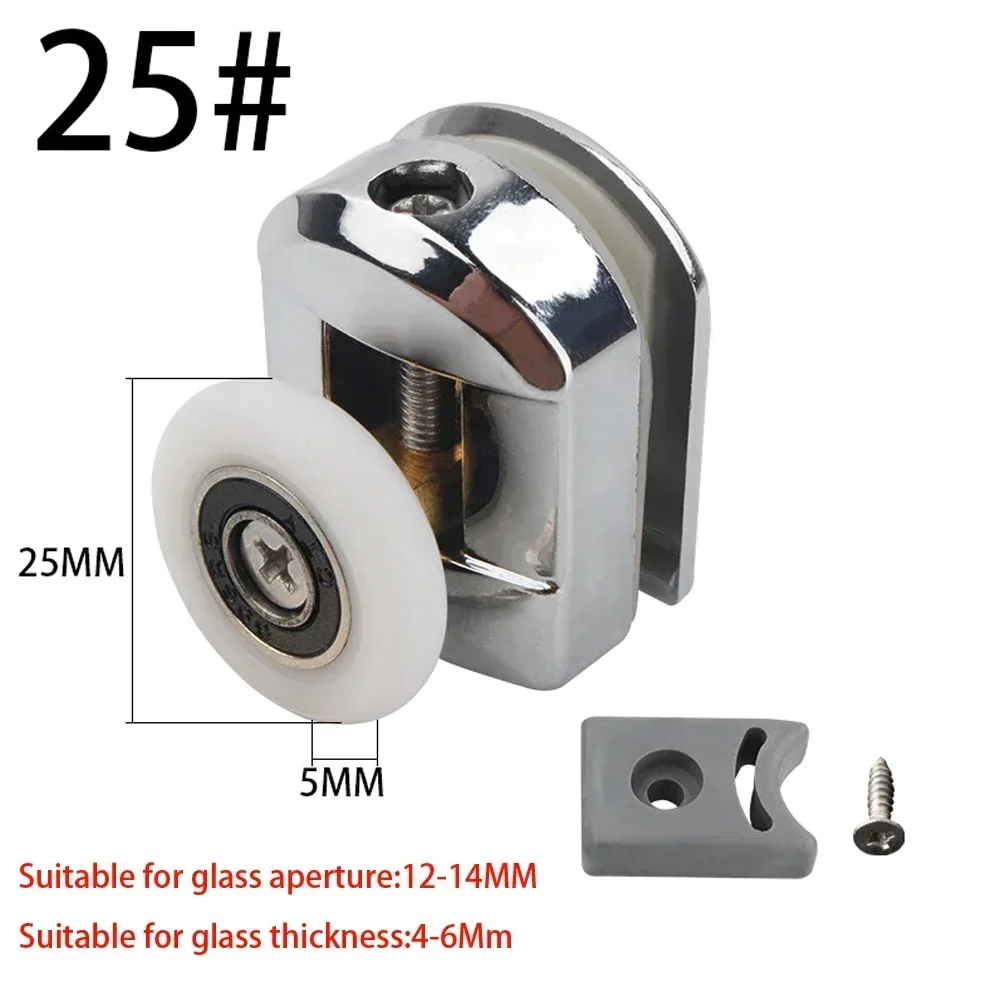 Shower Door Rollers 4 Pcs Zinc Alloy Single Shower Door Roller Runners Wheels Pulley 25mm Glass Sliding Pulley Hardware shower door rollers sliding door roller shower room pulley shower room rollers sliding door pulley