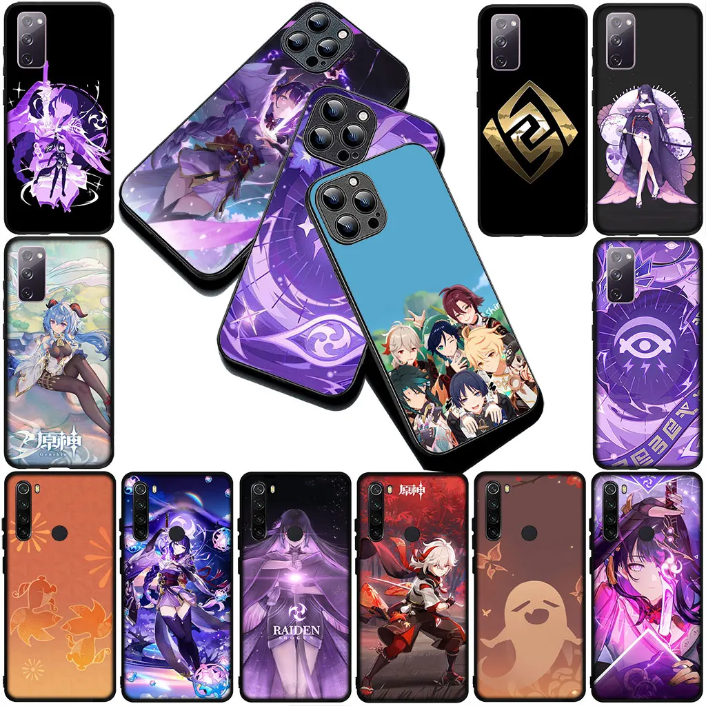 Elegant Raiden Shogun Phone Cover - Soft Protective Case with Genshin Impact Design