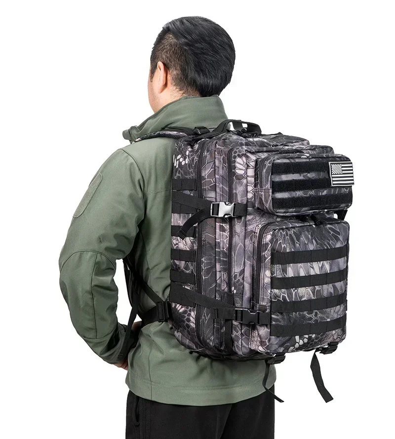 45L Tactical Backpack - Large Capacity Outdoor Hiking  Camping Bag for Men  Women