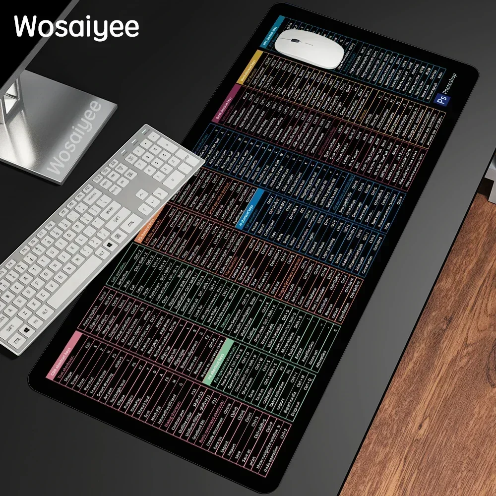 Description Picture 6 of itemAnti-Slip Keyboard Mouse Pad, Super Large for Office Software Shortcuts Pattern, Desk Computer Pad, Cheat Sheet Desk Pads