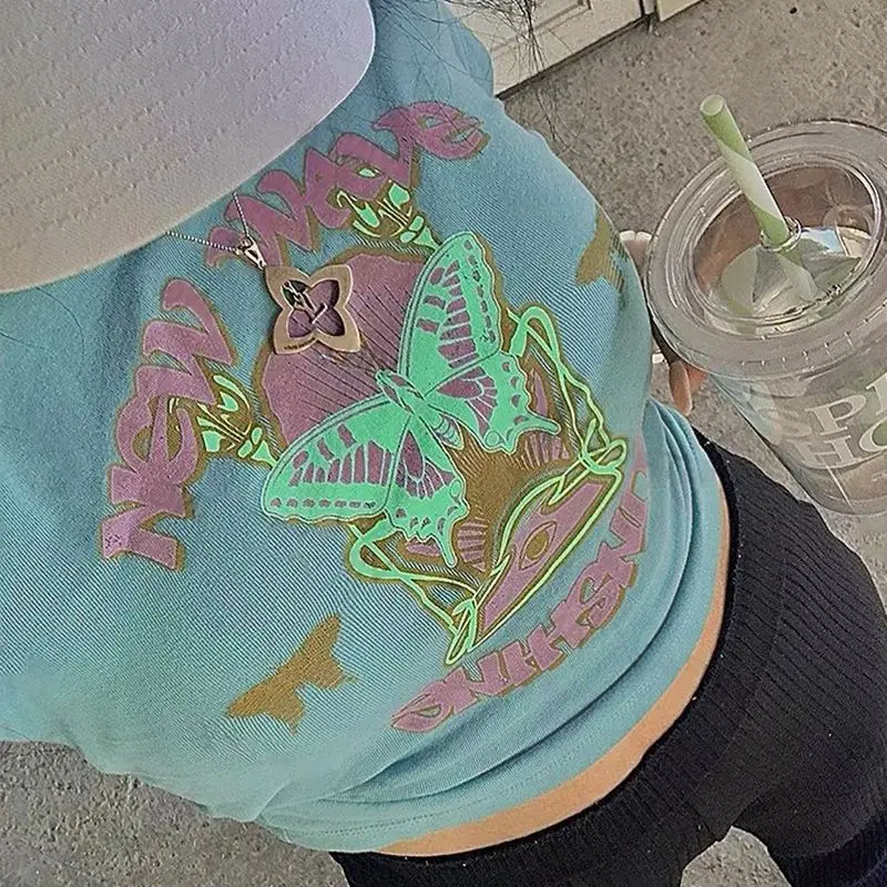 

Printed Short Sleeve Crop Top T Shirt Women Summer Clothes Cute Print T-shirt Ladie Streetwear Tee Shirt 2023