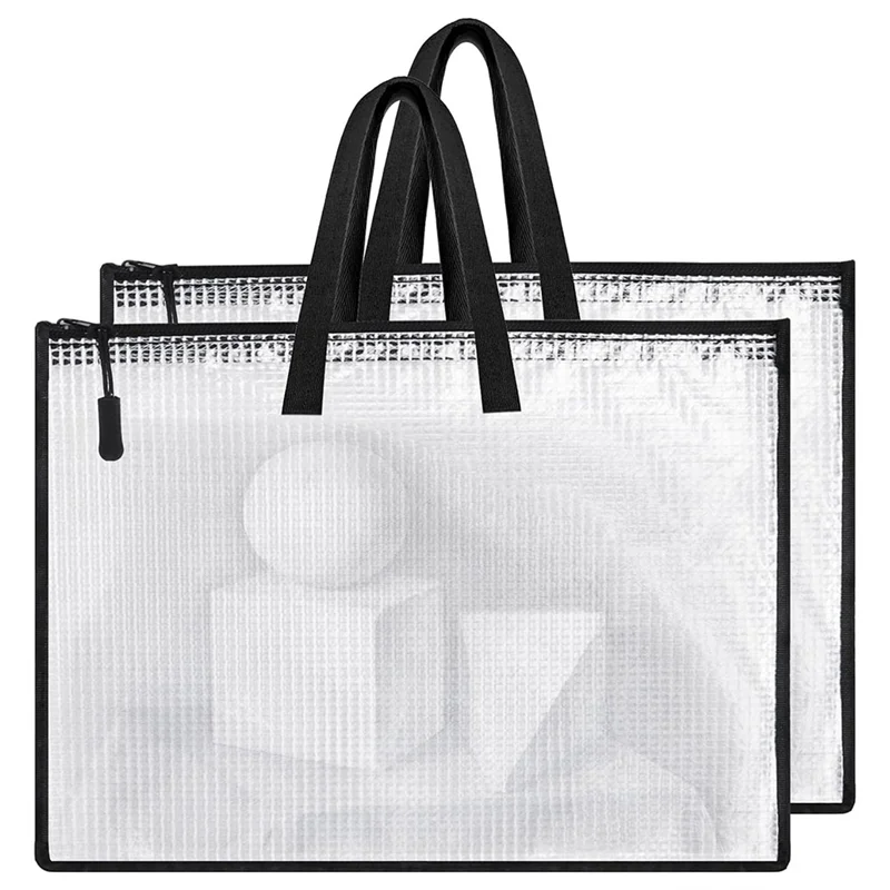 19X25 Art Portfolio Bags,Clear Portfolio Folder For Artwork,Waterproof Poster Storage Bags+Handle For Drawing Board