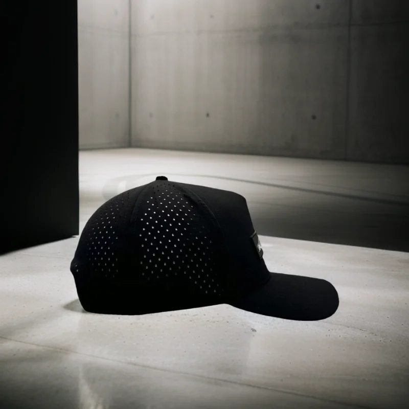 Unisex 6 Panel Rubber Baseball Cap,Waterproof Laser Cut Hole Perforated Hat,Performance Sports Hat Waterproof Hat