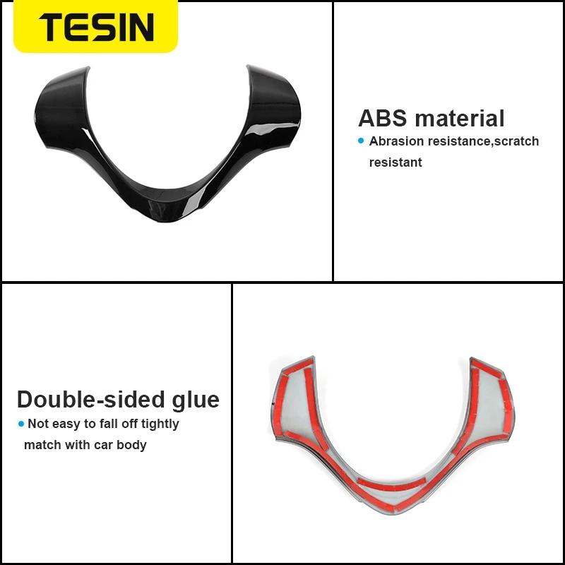 Car Interior Exterior Accessories TESIN Black Suzuki Jimny 2007-2017 Headlight Front Rear Fog Light Decoration Cover Sticker