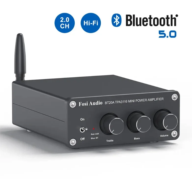 Fosi-Bluetooth付きパワーアンプAudio-BT20Aプロまたは標準,Hifi