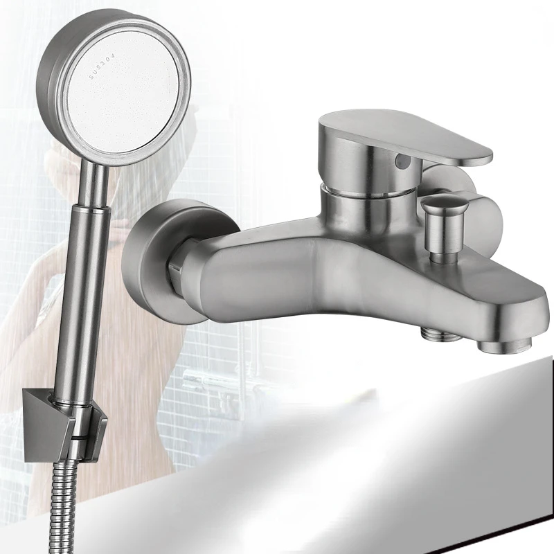 Badewanne, Dreifache Gerade Duschgarnitur, Bleifrei, Warm- Und Kaltduscharmatur Mit Mischventil