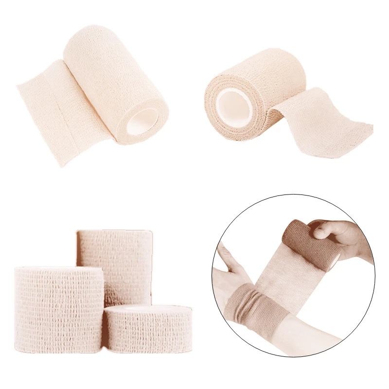 

1 Roll Self-adhesive Bandages Elastic Gauze Wound Dressing Tape Patch Non-woven First Aid Gauze Sports Bandages Tape