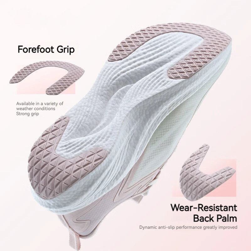 Xtep 여성용 운동화, 충격 흡수 스포츠 신발, 두꺼운 밑창 지지대, 통기성 소프트 스니커즈, 2024 여름 876218110010