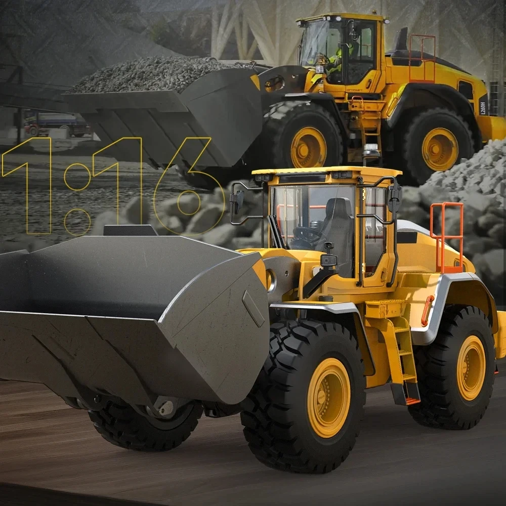 L260H 1/16 Scale RC Loader DoubleE E592 Electric Loader Sound Light Remote Control Car Construction Truck Boys Toy TH23665 5