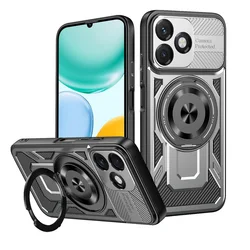 Multi - functional Rotatable Metal Ring Holder Magnetic Case - Protective Cover - Honor 400 Smart 4G (GRAY)