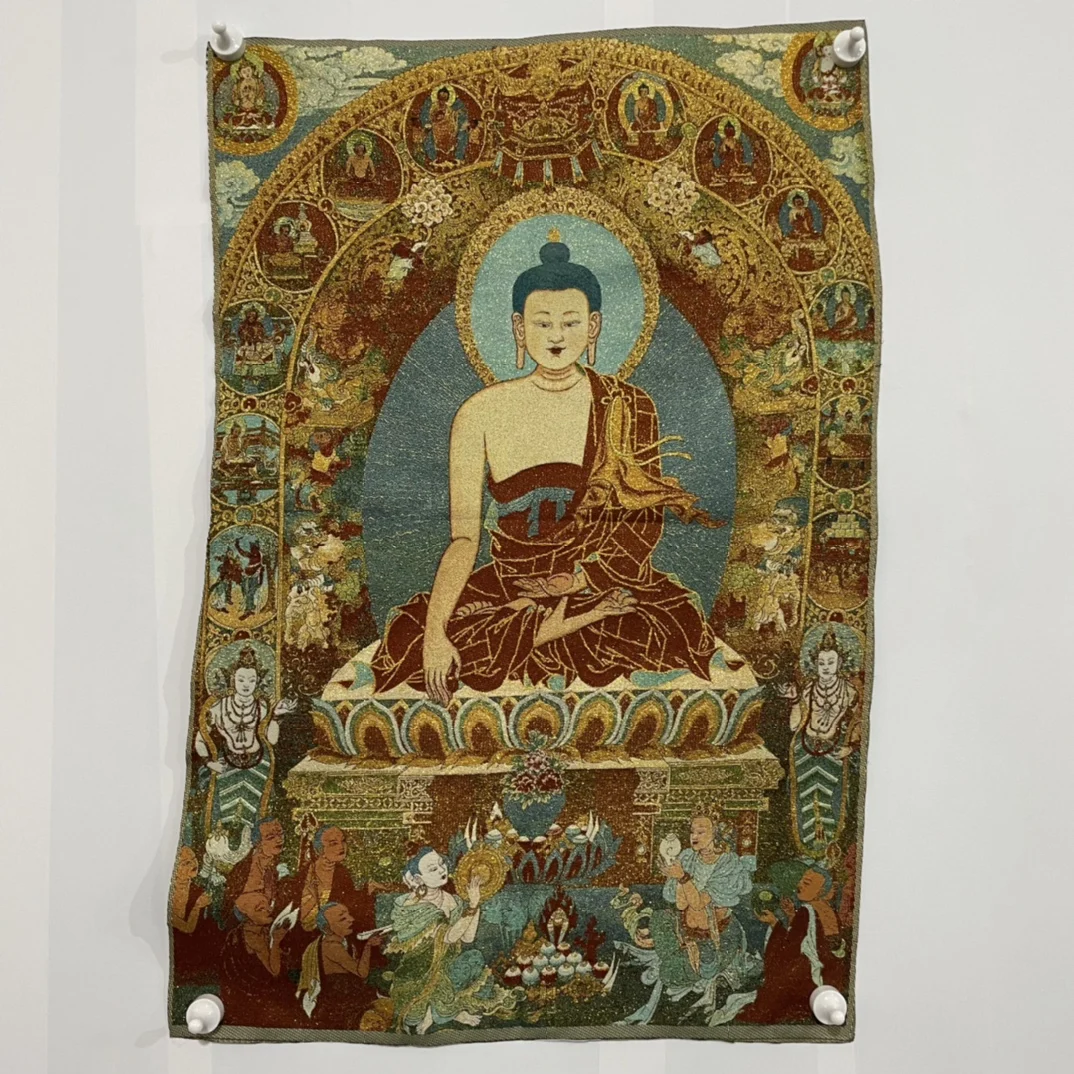 

Free Delivery China Elaborate Silk Embroidery Luck“Bodhisattva Buddha”Geomantic Thangka Painting Mural Household Decoration#68