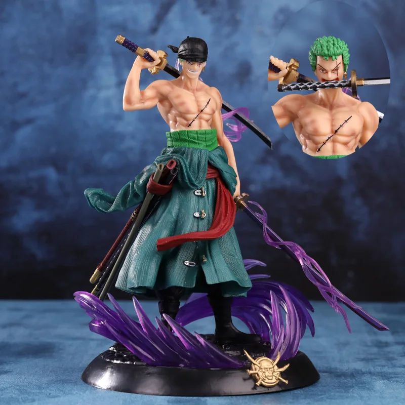 

20.5 cm One Piece Anime Figure bathed in blood Roronoa Zoro Action Figures Model PVC Doll Collection Decoration Kid Toy Gif