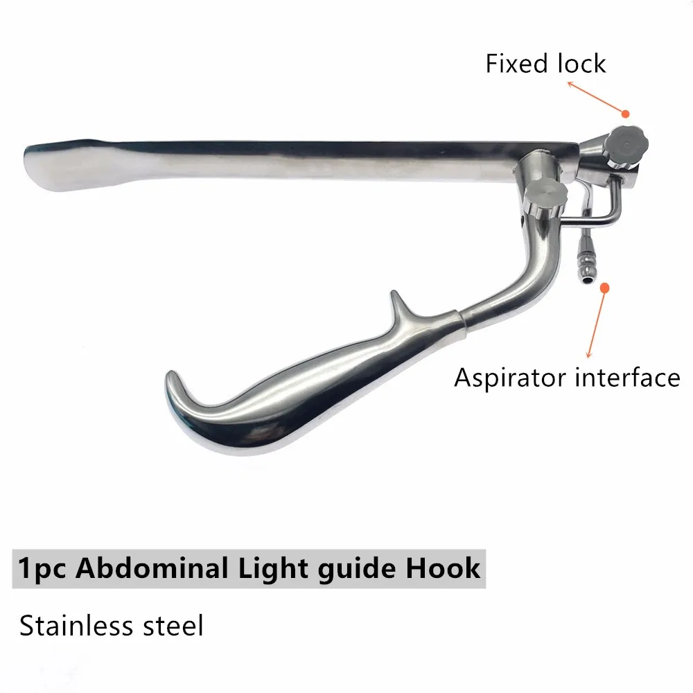 

Abdominal Hook with Light Guide Hook Laparoscopic Light Guide Hook Abdominal Retractor Surgical Instrument
