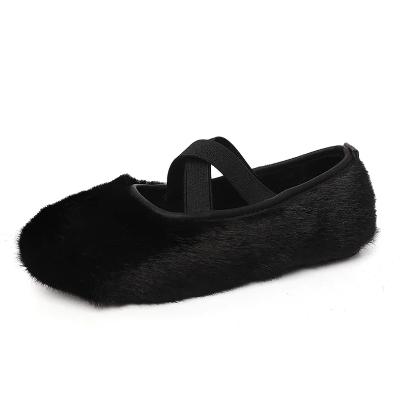 Winter Vintage Fleeces Leopard Women Loafers Flats Casual Shallow Ladies Comfort House Warm Cotton Shoes