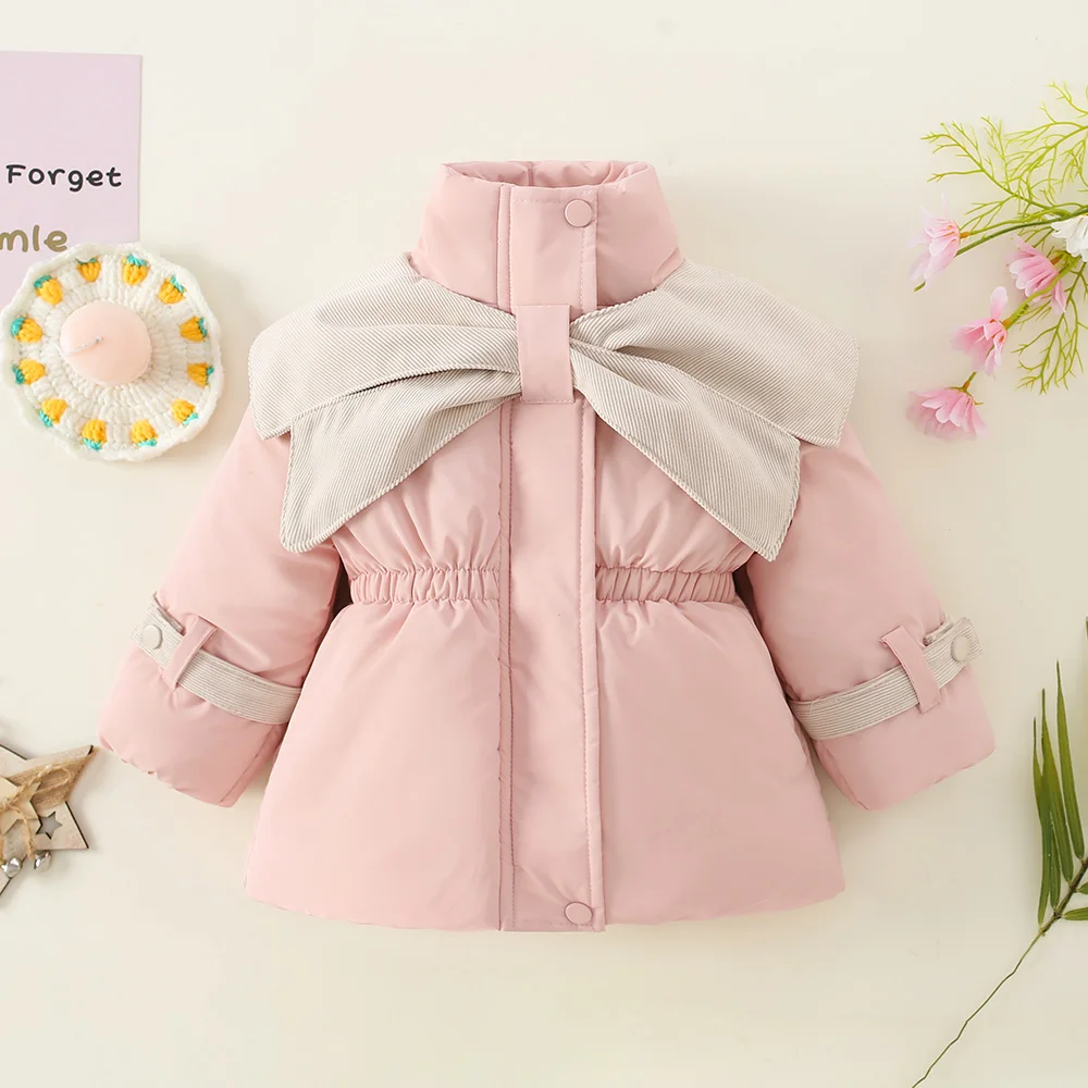 Girls' Cotton Jacket With High Collar For Winter Girls And Baby Girls Thick And Warm Cotton Jacket Stylish