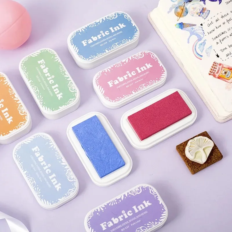 Colorful Fabric Ink Pad Stamps for DIY Crafts on Paper Wood