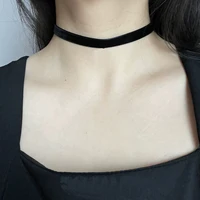 Simple vintage noir velours sangle tour de cou tour de cou tour de cou tour de cou court clavicule décolleté décolleté accessoires 1