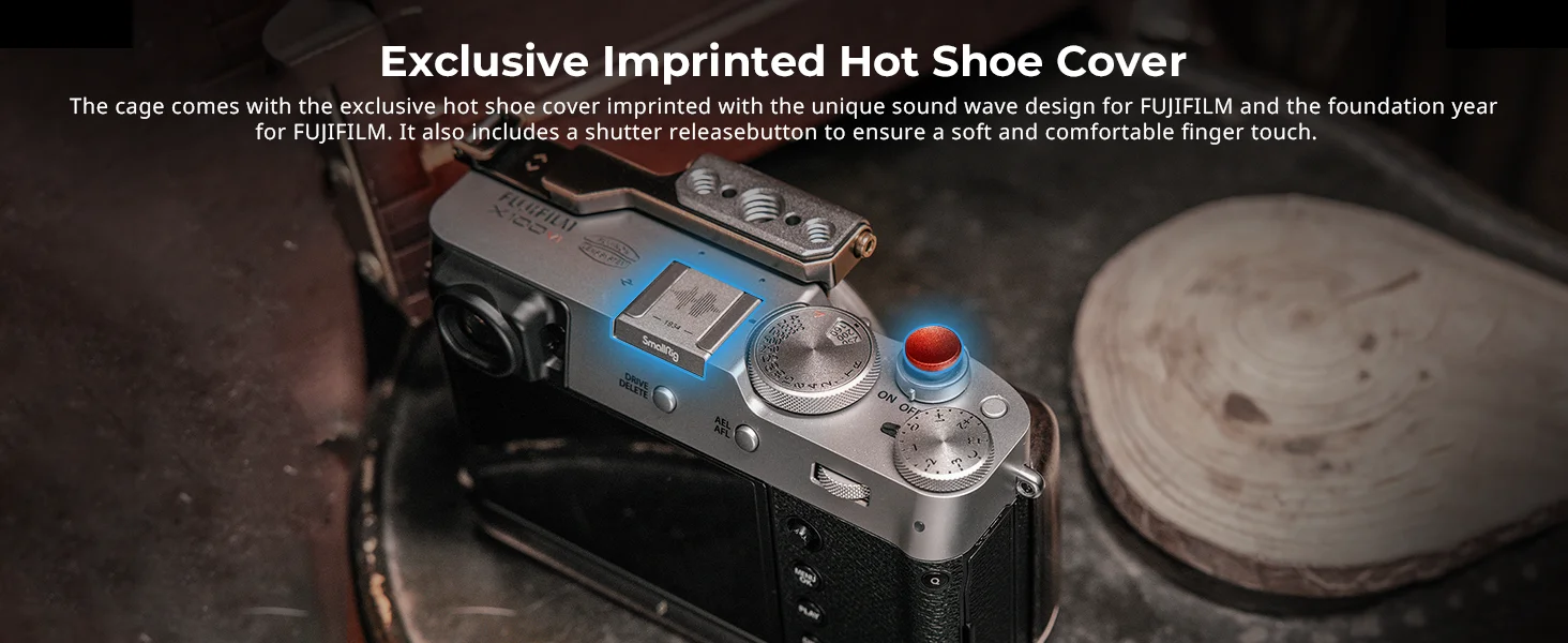X100VI “Retro” Cage for FUJIFILM X100VI, with Wooden Handgrip, Build-in Arca-Swi