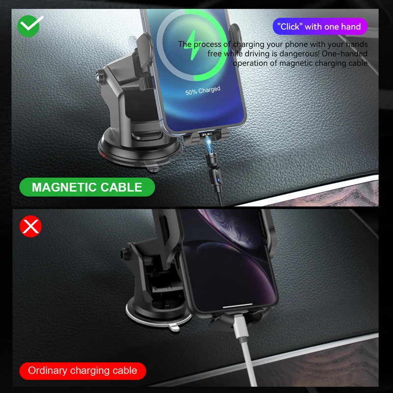 ENKAY Cavo Di Ricarica Magnetico Rotante A 540 Gradi, 3 In 1, Da USB A Tipo C 8 Pin Micro Usb 2