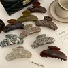 French Floral Hair Claw Temperament Caramel Shark Hair Clip Claw Large Polka Dot Grab Hair Accessories Women