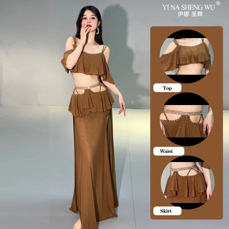 Women Belly Dance Costume Set Oriental Goddess Skirt Chiffon For Adults Training Performance Dancewear Professional Outfit