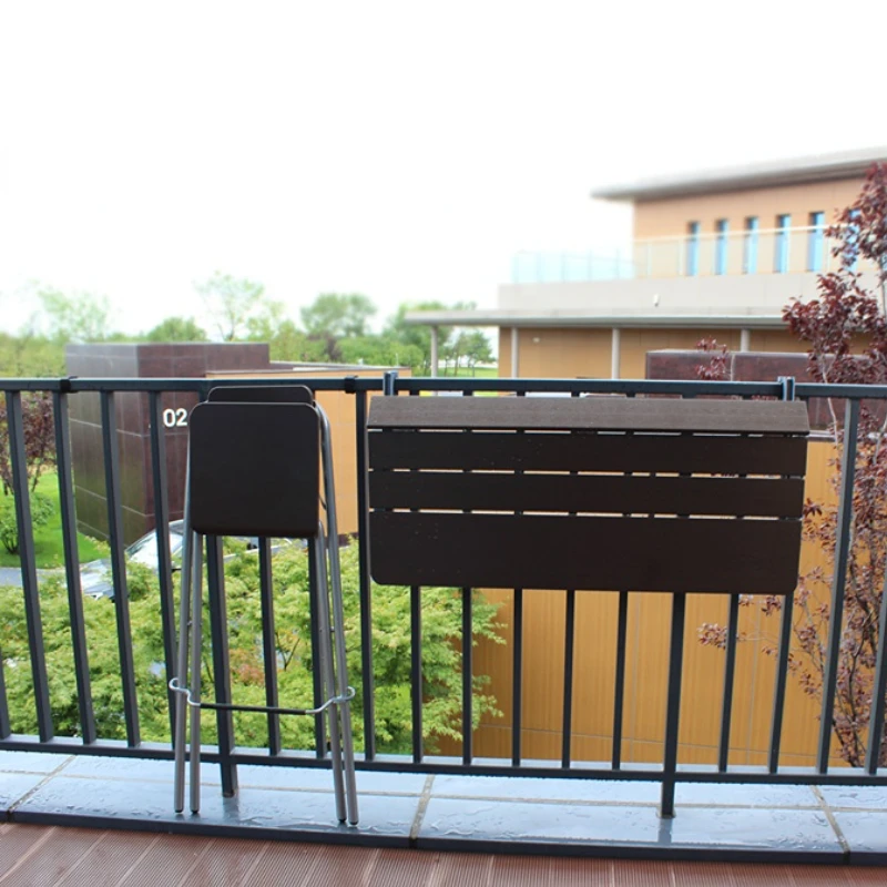 Balcony Enhancement Space-Saving Flower Rack Folding Bar Counter Customized Railing Table for Outdoor and Indoor Use