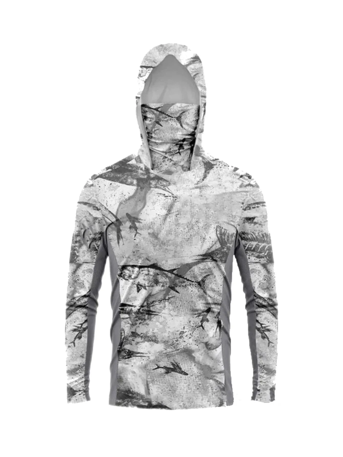 Men Fishing Hoodie Long Sleeve UV Sun Protection Shirt Breathable w/ Face Mask
