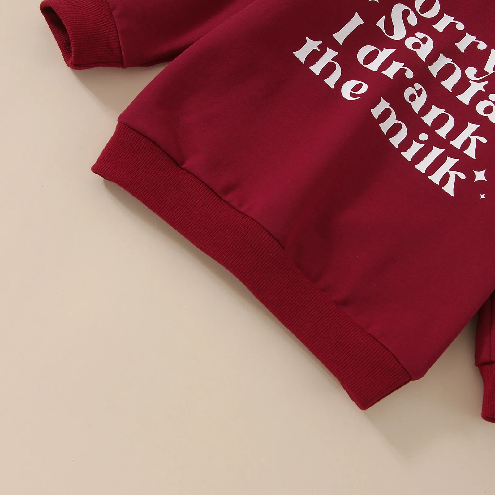 -10-17 Lioraitiin 0-24M Infant Baby Girl Autumn Sweatshirts Long Sleeve Red Sorry Santa I Drank The Milk Letter Printed Top
