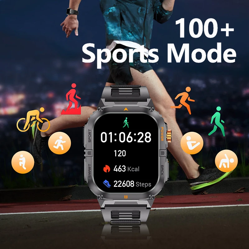 2025 New Military SmartWatch Men Waterproof Outdoor Sports GPS Tracker LED Bluetooth Call health monitoring Men For Xiaomi gifts 3