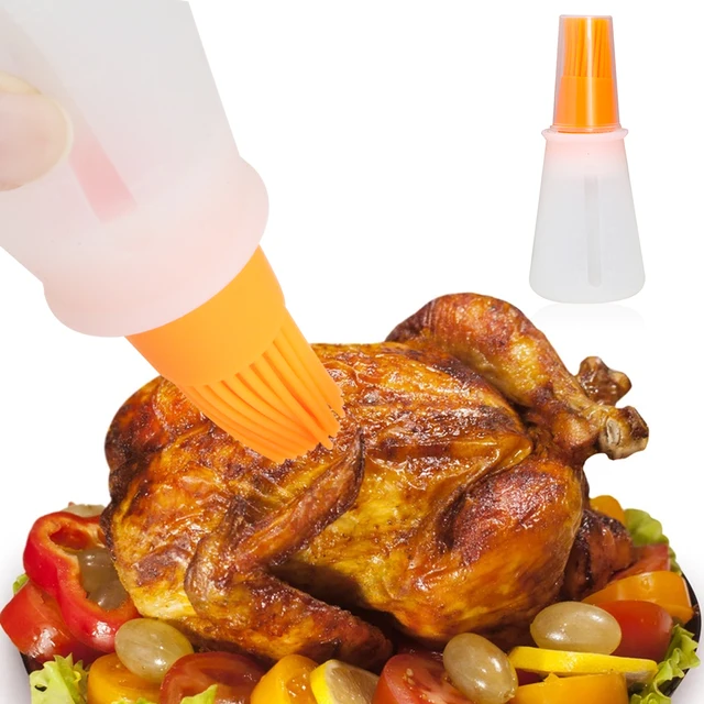Sütőolaj Kefe Szilikon Olajpalack Sapka Barbecue Kefével Méretarányos Mártással Vajkefe Konyhai Főzési Kiegészítő - Image 4