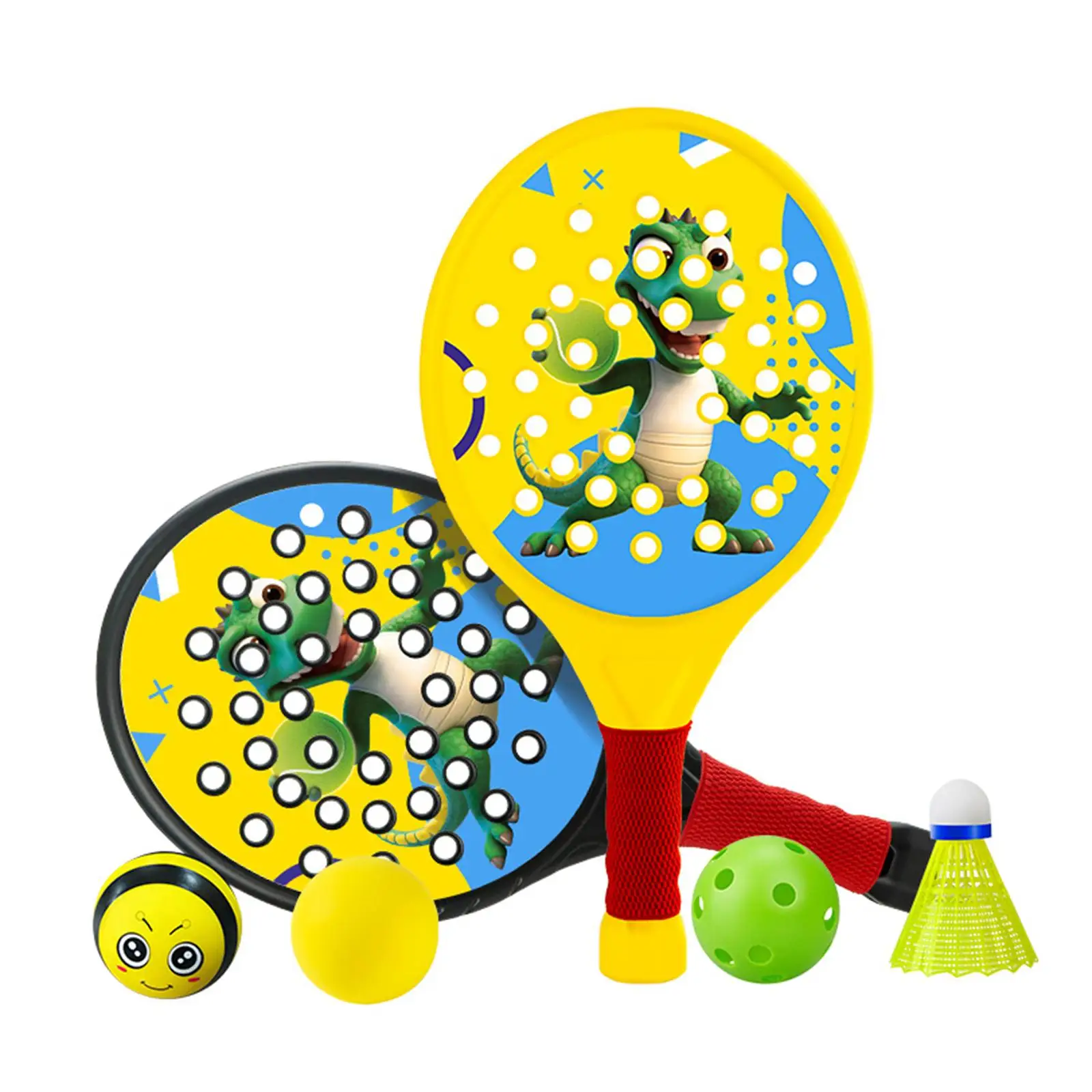 2x Kids Padel Rackets Paddle Tennis Racquets Breathable Gripping Lightweight Paddles Set Rackets for Kids Children Beginners