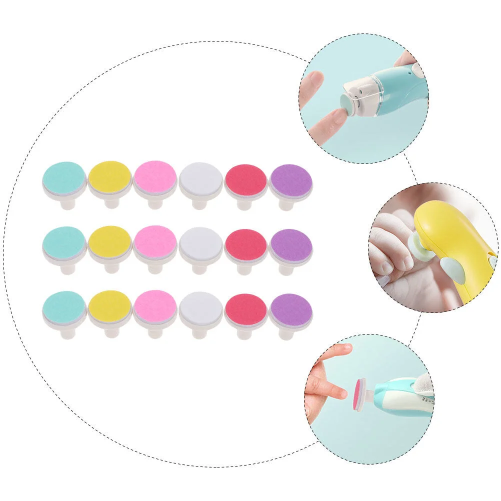 18 Pcs Grinding Electric Baby Nail File Tools Replacement Accessory Sandpaper Heads Newborn