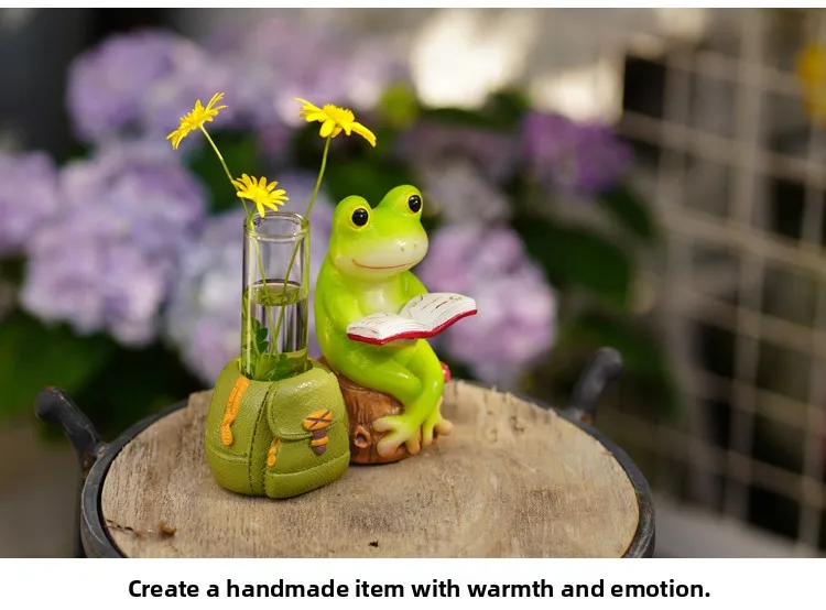 Creative F Book Reading Glass Vase Simulation Dry Flower Holder Cute Living Room Table Test Tube Flower Pot Decoration