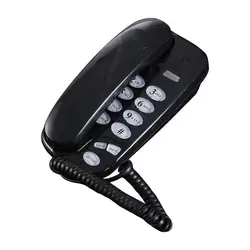 Compact Wall - Mounted Landline Telephone for Home, Office, and Hotel Use (Black)