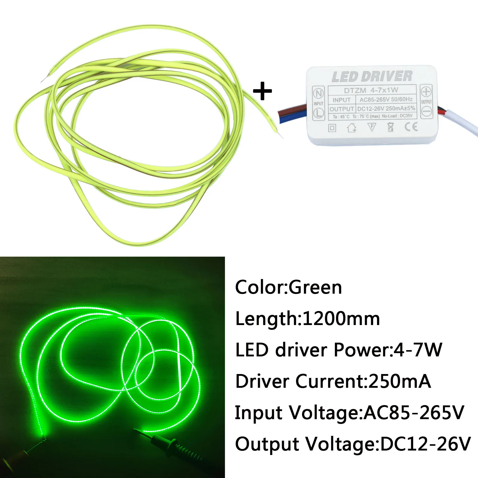 1200mm LED Filament Diode Edison Bulb accessories Flexible filament With Input Voltage AC220V LED Driver Transformation DC12-26V