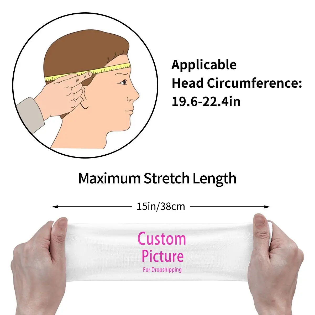 맞춤형 맞춤형 사진 로고 운동 스웨트밴드, 남녀공용 미끄럼 방지 흡수성, 맞춤형 DIY 프린트 머리띠, 달리기