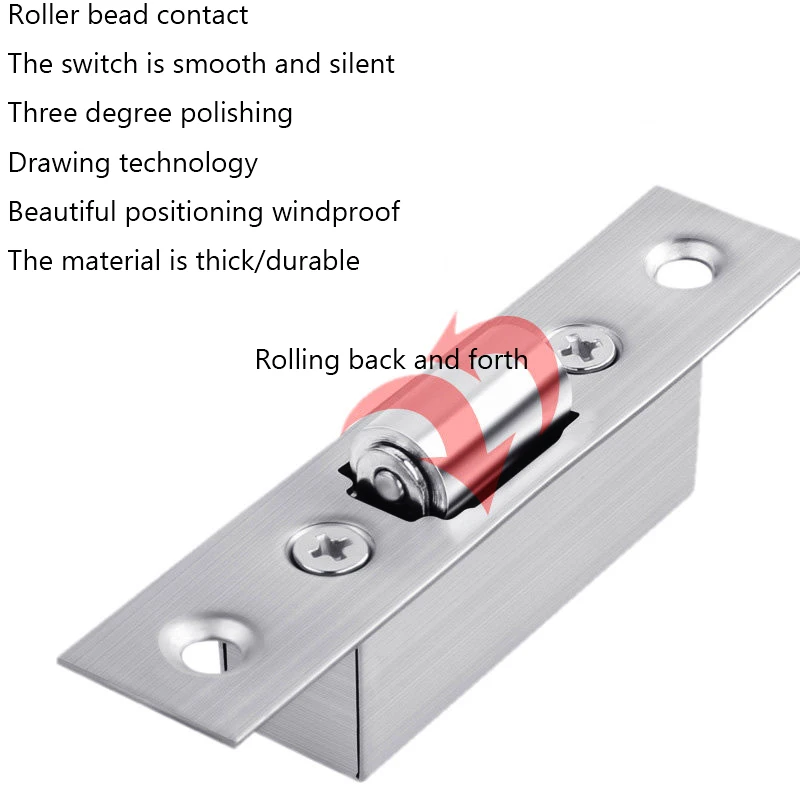 1PCS High-quality Furniture Hardware Hidden Gold Door Stops Stainless Steel Latches Cupboard Cabinet Roller Latch Lock_voghion.com