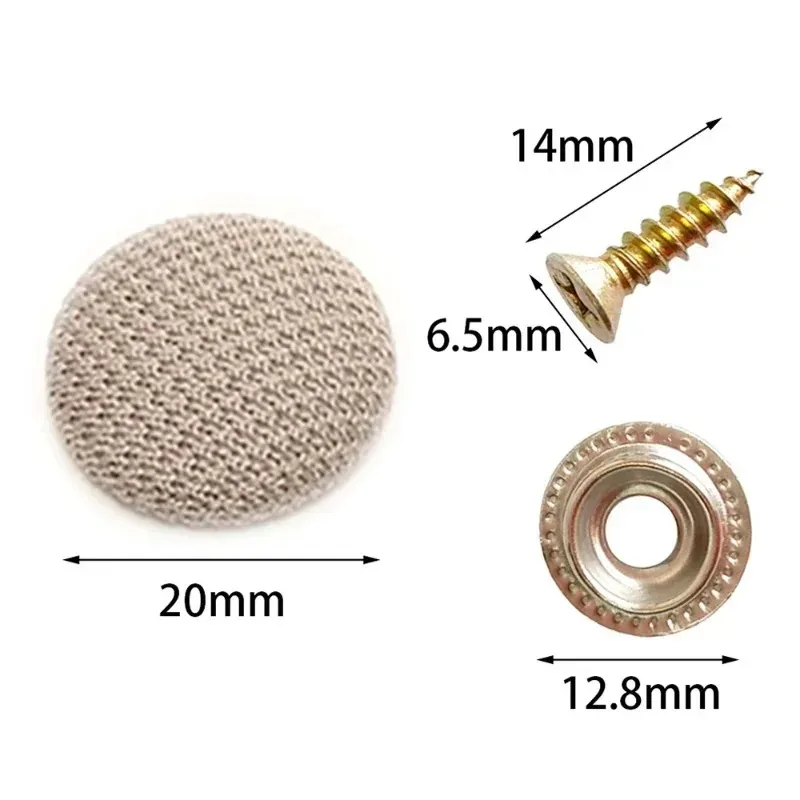 20Pcs Car Roof Headliner Repair Kit, Grid Cloth Repair Button with Installation Tool, Auto Roof Snap Rivets Retainer