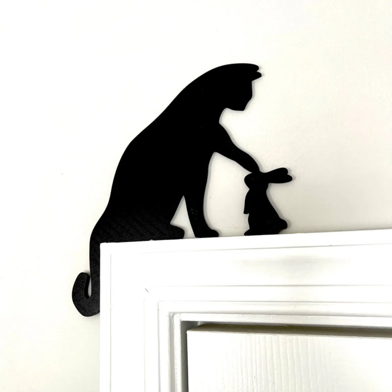 Easter Bunny Cat Wooden Door Corner Door Frame Decoration Wall Stickers Holiday Decoration Easter Rabbit Cat Corner