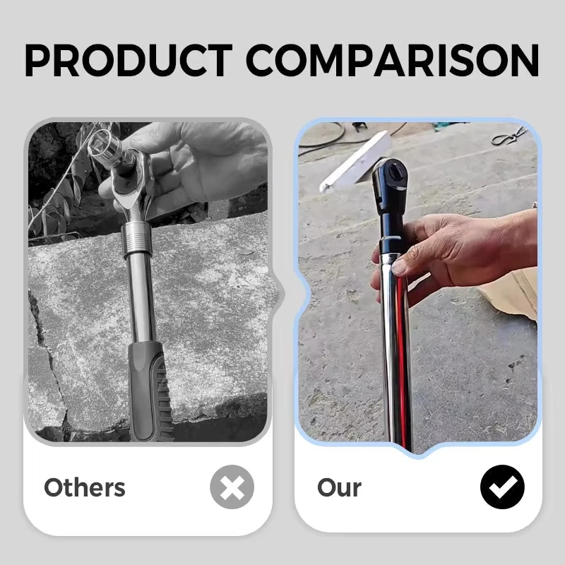 Dual-Mode Extendable Ratchet Wrench 50Nm Electric/100Nm Manual Torque 3/8" Drive Ratchet For Automotive Repair Daily Maintenance