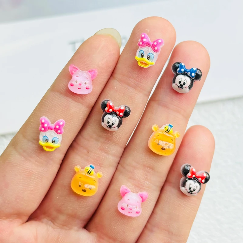 Cute Resin Mickey Minnie Bee Bear Donald Duck Flat Back Ornament 50 Pcs Jewelry Making Manicure Hairwear Accessorie candy resin ornaments,simulation stones decor accessories,resin hairpin accessories,resin nail art crafts,resin jewelry accessories,cartoon animals nail art accessories,cartoon animal nail art crafts,resin flower embellishments,resin embellishments
