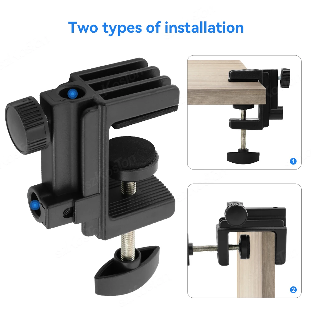Tablet Holder Universal Bracket Clamp Long Arm Phone Tablet Holder Stand Replacement Part Desktop Clip Microphone Desk Lamp Ringlight