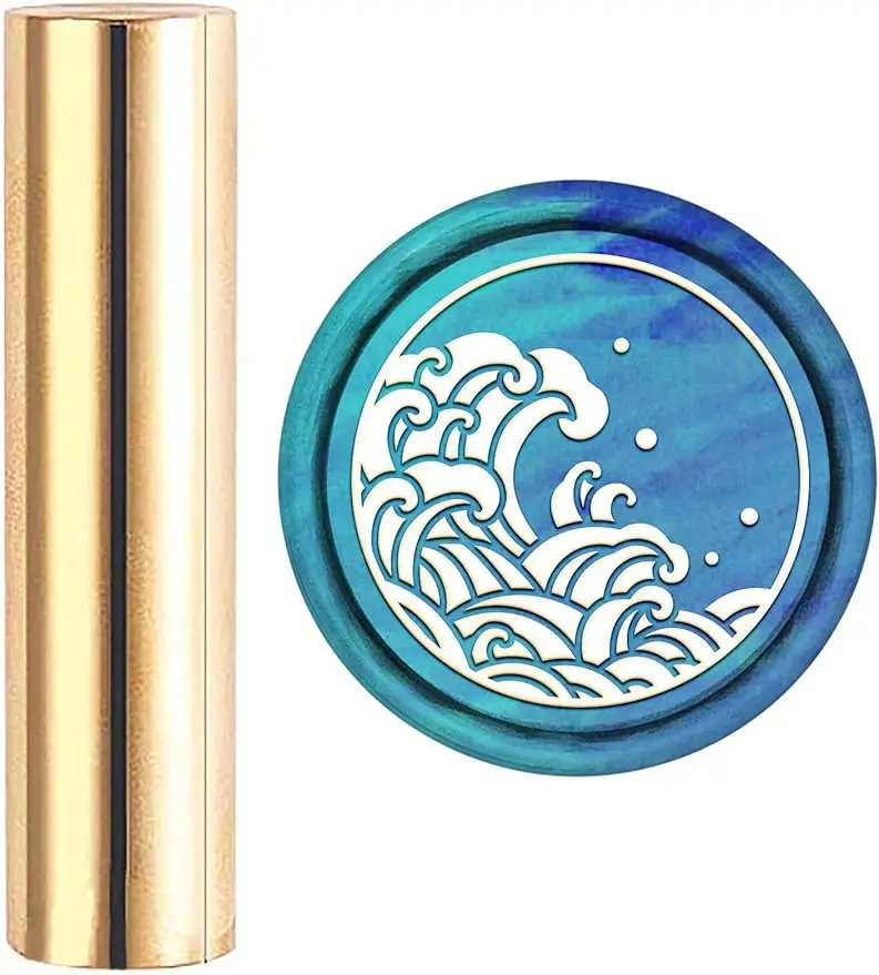 

1PC Wax Seal Stamp Waves Mini Wax Stamp 15mm Mini Brass Stamp Wax Seal Waves Wax Seal Stamp Mini Brass Sealing Stamp