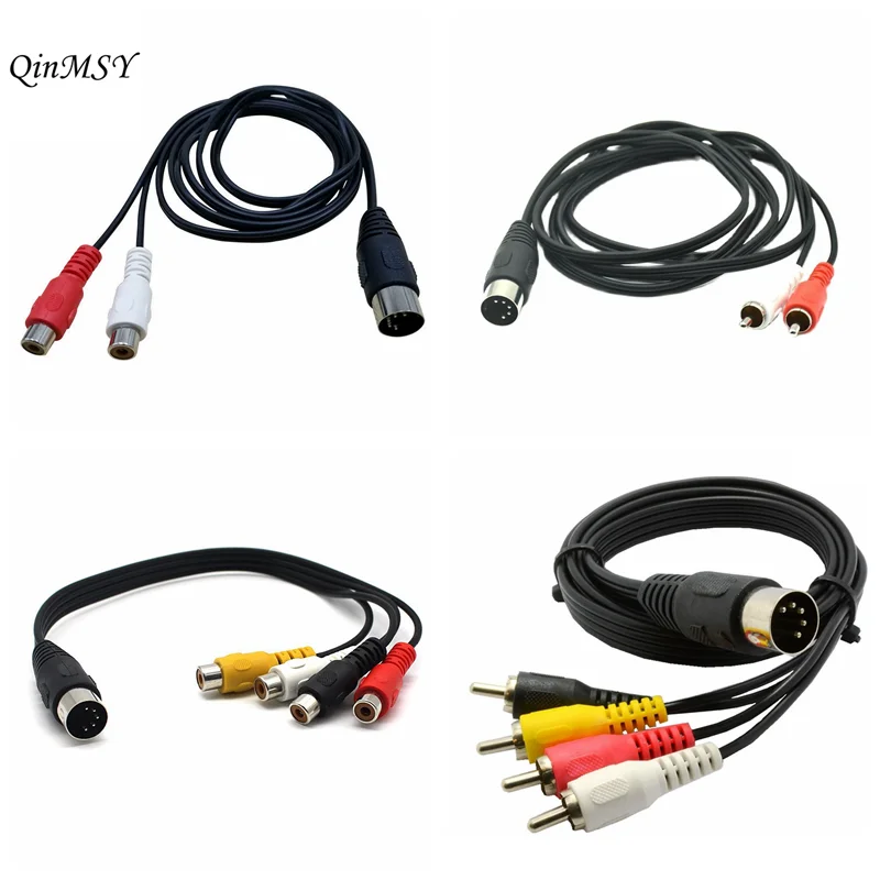 

5-контактный кабель средней длины со штекером DIN на 4 RCA 2, двойной RCA штекер, аудиокабель для четырехъядерных стереосистем Naim, 5-контактный штекер DIN, Новинка 0,5 м