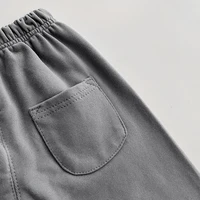 Spring And Autumn Newborn Baby Girls And Boys Trousers Cotton Simple Travel Solid Elastic Waist Korean Fashion Soft Casual 5