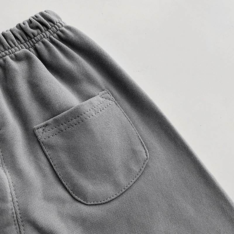 Spring And Autumn Newborn Baby Girls And Boys Trousers Cotton Simple Travel Solid Elastic Waist Korean Fashion Soft Casual 5