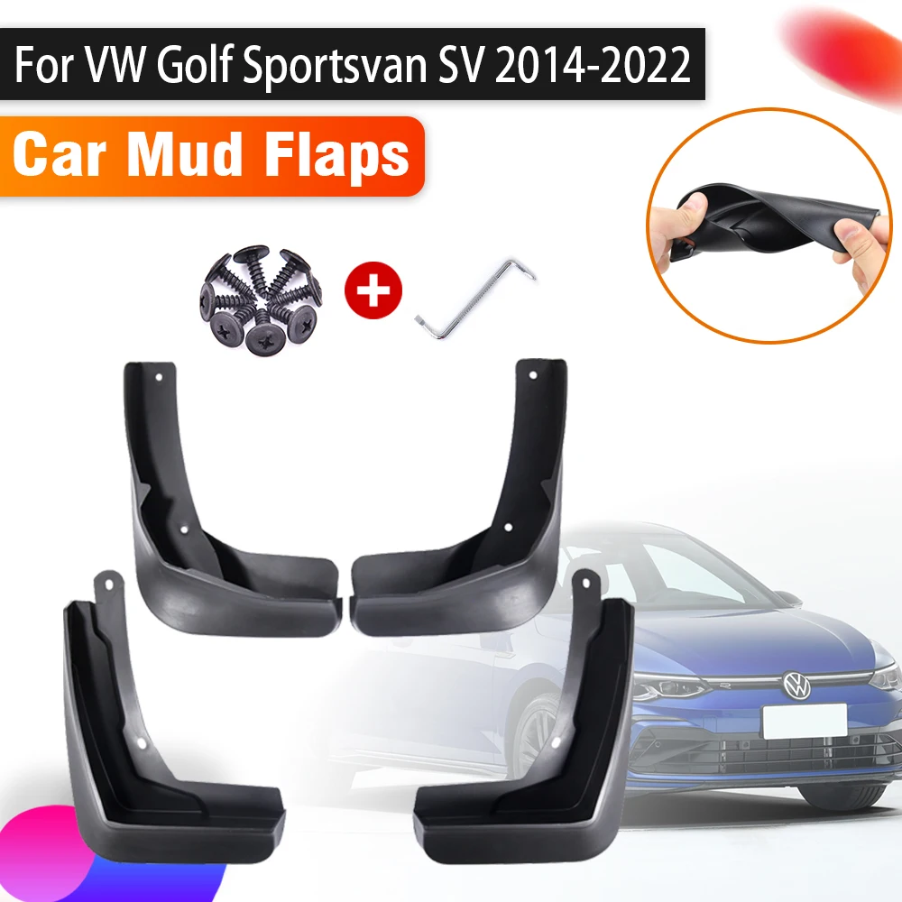 

4PCS Car Mud Flaps For Volkswagen VW Golf 7 Sportsvan SV Mk7 2014 ~ 2022 Mudflap Splash Guard Front Rear Fenders Car Accessories